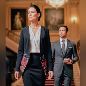 COLDWATER CREEK Open Front Jacket Beautiful Asian Design